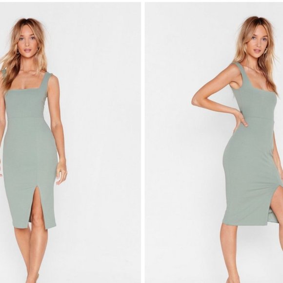 Nasty Gal Dresses & Skirts - NWT Nasty Gal Square Neck Split Hem Midi Dress 2
